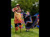 A stilt walker poses alongside a Ballet Maria Luz dancer, adding to the sights and entertainment at LAFCU Heritage Fest