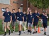 Incoming Lyons Township High School students arrive for  Freshman Experience Day at South Campus.