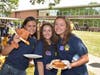 First year LTHS students enjoy a pizza lunch during Freshman Experience Day,  a program that helps incoming freshmen get comfortable with a new school  and with the idea of being a high school student at LT.  