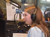 Senior Greta Molek, of LaGrange, takes a turn at the microphone during WLTL's weekend-long radio Rock-a-Thon fundraiser, which netted more than $26,000 for station improvements. 