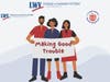 Graphic of panel discussion, Making Good Trouble.