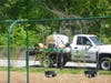 Roundup being applied Children Playground Hiawatha.
