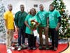 In attendance for the Financial Literacy Fair were (from l-r) Ronald Mathis Jr., Indelible Impacts outreach director Mikhail Scott, SCC’s HIPPY director Jone Williams, Indelible Solutions co-founder Joshua Hay, and Angelo White 