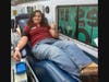 Goodwill Manasota’s marketing specialist Devon Roberts in one of SunCoast Blood Centers’ bloodmobiles