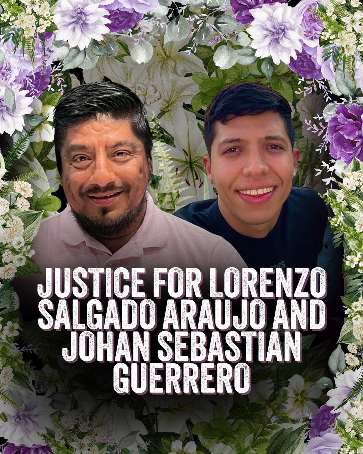 Vigil to Demand Justice for Lorenzo Salgado Araujo and Johan Sebastian Guerrero