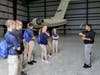 Operations Manager giving NJROTC Students a view of FBO Operations