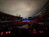 Illuminated devil horns as far as the eye can see at Soldier Field.