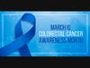 Colorectal Cancer Awareness Month concept. Banner template with blue ribbon and text. Vector illustration