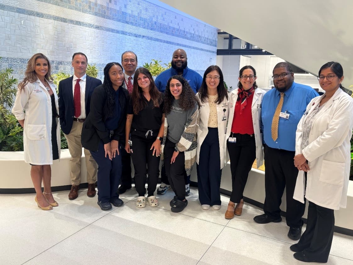 MR-Linac team, including Dr. Joseph Contessa (second from left), System Director of Radiation Oncology at RWJBarnabas Health and Chair of Radiation Oncology at Rutgers Cancer Institute/Jack & Sheryl Morris Cancer Center