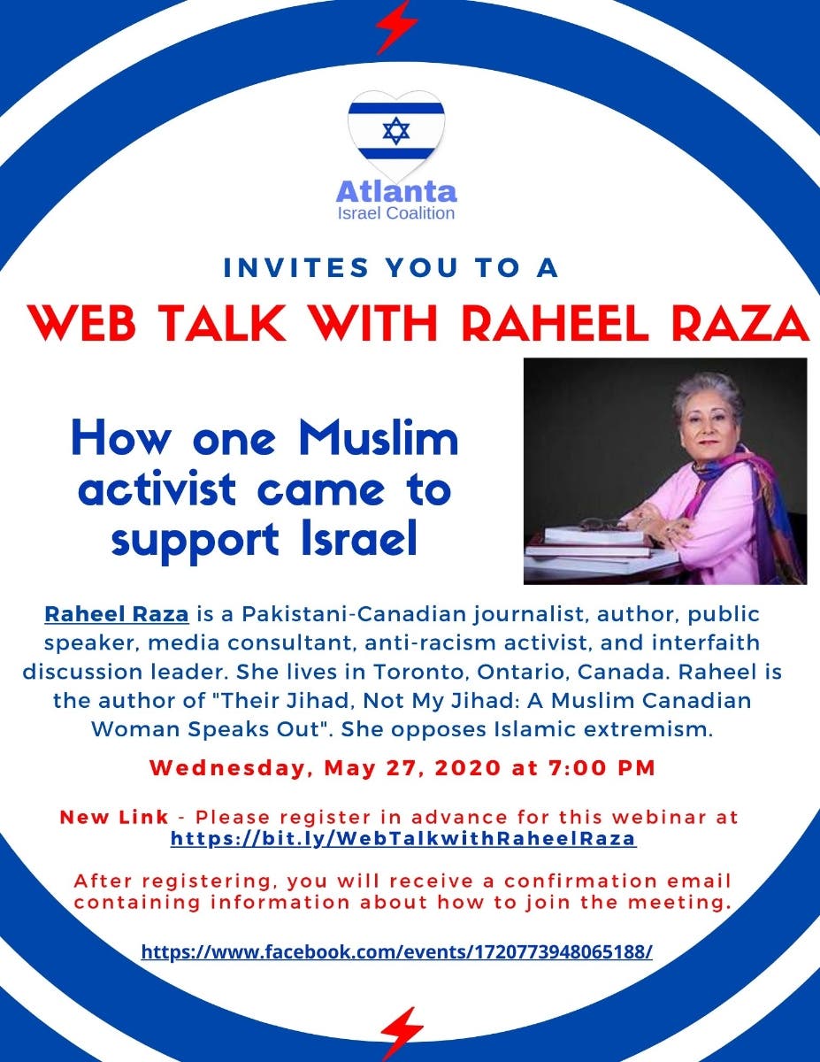 May 27 | Web Talk with Raheel Raza | Roswell, GA Patch