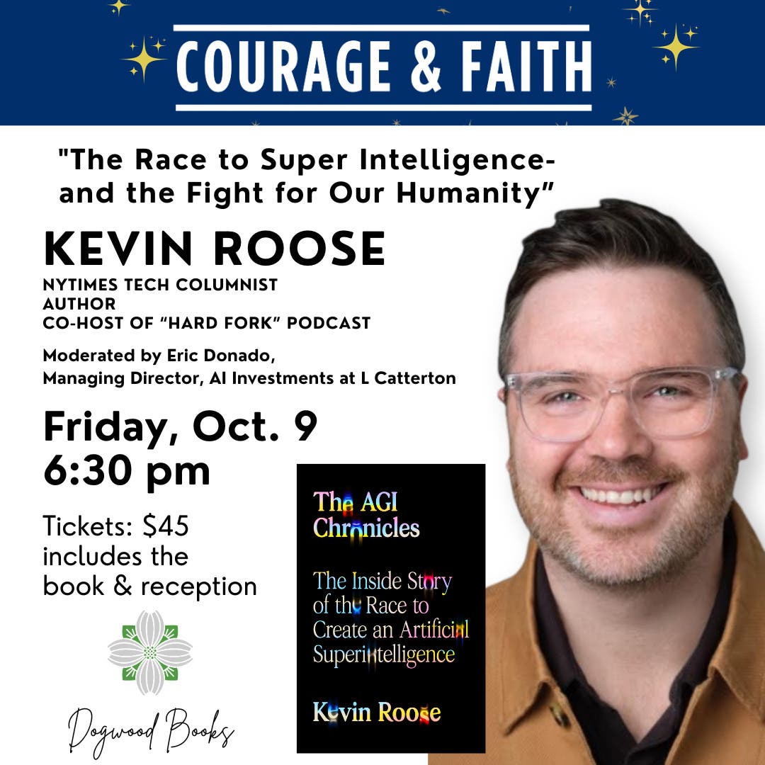 Courage & Faith Presents: Author Talk with Kevin Roose, NYTimes Tech Tech Columnist