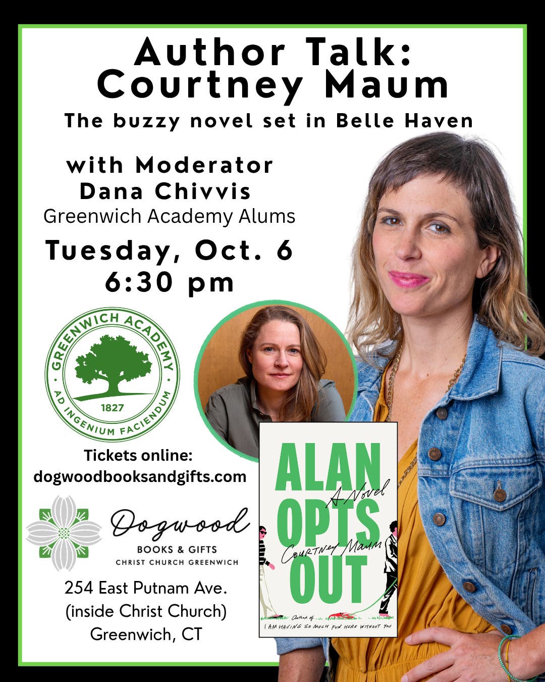 Author Talk & Book Signing with Greenwich Local Courtney Maum, "Alan Opts Out"