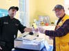 Lion Tom Sweeney tasting Ice House Road chowder
