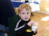 A young patron enjoying chowder
