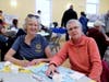 Eileen DeSorgher and her friend voting for their favorite chowder