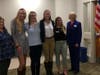 Michelle Doucette, ALA President; Nicolina Farmer, Emily Rosecrans, Anna Wietrecki, Abby Glynn and Eileen DeSorgher, ALA Girls State Chair. 