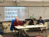 Medfield veteran Paul Foscaldo talks with sixth grade students about his time serving in the military on Thursday, Nov. 7. 