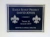 Plaque on Feral Cat houses - David Jones Eagle Scout Project