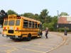 Bus arrives at Memorial School on 9/17/20