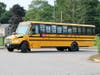 Bus arriving at Memorial School on 9/17/20