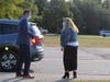 Superintendent Jeff Marsden and Principal Holli Caulfield at Wheelock 9/21/20