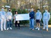 MHS Varsity Lacrosse Captains, Rob Spaeth, Jake Grenon, Queen Lion Marjorie Cappucci and Coach Isaf     Sam Hedges, Michael Vachon