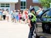 Graduates and families arriving at MHS