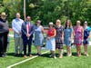 Left to right:  Rev Steve Zukas, SC Tim Knight, Superintendent Marsden, SC Chair Jessica Reilly, SC Anna Mae O'Shea Brooke, School Comm Meghan Glenn, Dir of Instr and Innov. Christine Power , Class Advisor Stephanie Worthley and Class Advisor Anne Lodge.
