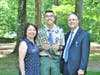 Eagle Scout David Jones with his parents.