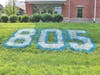 805 - MFD Harman's Call Number  -  painted on grass outside of the Medfield Public Safety Bldg.