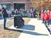 Louis Scaramuzzo saying a few words before the unveiling