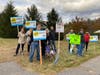 NO Signholders outside the polls on 11/15
