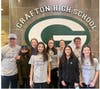 DI 7th Grader Team (From left to right: Mike Crocker, Kate Kenworthy, Paige Henebry,
Naya Annigeri, Hannah Crocker, Molly Cragan,Keira Oliveto, Randal Kenworthy, and
Sidney Heavey)