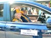Medfield Lion, Ann Thompson with driver, Lion Brian Flynn