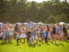 Popular candy toss for kids following polo game  