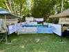 Banners of the many individuals and businesses who SUPPORT the Medfield Lions - displayed on Medfield Day