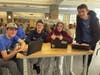 From left: eighth-graders Conor Guiney, Nash Ten Hagen, Sara Sahr and Soren Krauss during Blake Middle School's Hour of Code