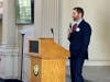 Medfield Public Schools Superintendent Jeffrey Marsden speaks at the Tri-County Superintendents Legislative Breakfast event on March 3 at Newton City Hall.