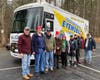 Medfield Lions at the Tree Lot with the Eyemobile after MEMO Parade