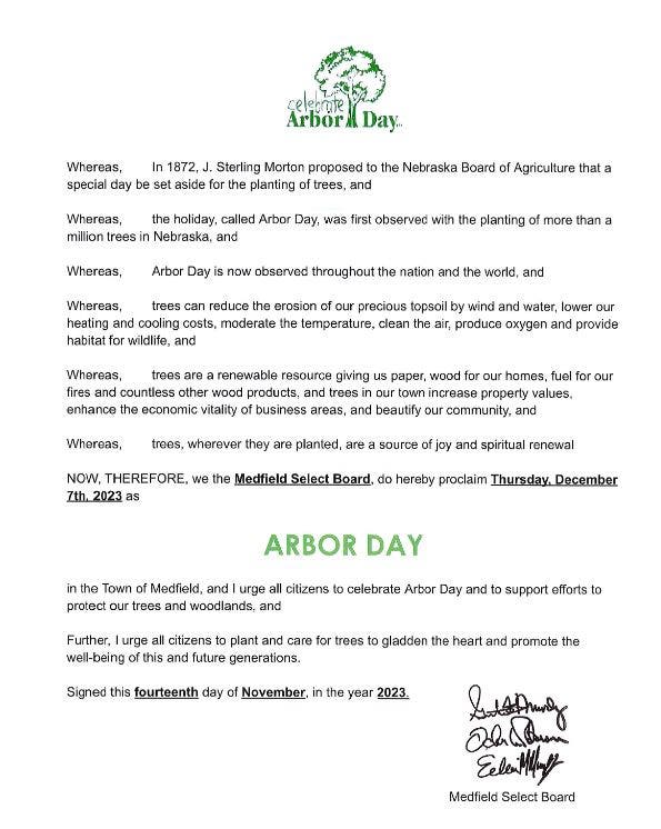 Medfield's Arbor Day Planting Celebration | Medfield, MA Patch