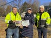 Celebrating the new Arbor Day planting is DPW Bobby Kennedy, Select Board Chair Eileen Murphy and DPW Director Moe Goulet