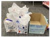 Students decorated donation bags containing toiletry items for the Thomas Upham House.