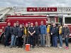The Medfield Lions with MFD Bobby Bruno, Blake Middle School Principal Nat Vaughn and State Representative Josh Tarsky at the 2025 Golf Ball Drop