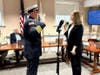 MFD Bill DeKing being sworn in by Town Clerk, Marion Bonaldi