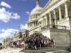 Eighth-grade students from Thomas Blake Middle School in Medfield took a trip to Washington, D.C., visiting monuments, museums, and other sites, joining together for a group photo on the steps of the United States Capitol.