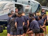 Cadets getting a close up of the Mass. State Police helicopter