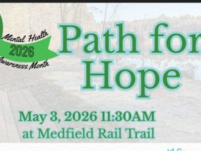 "Path for Hope", May 3, 2026 at 11:30am, Medfield Rail Trail