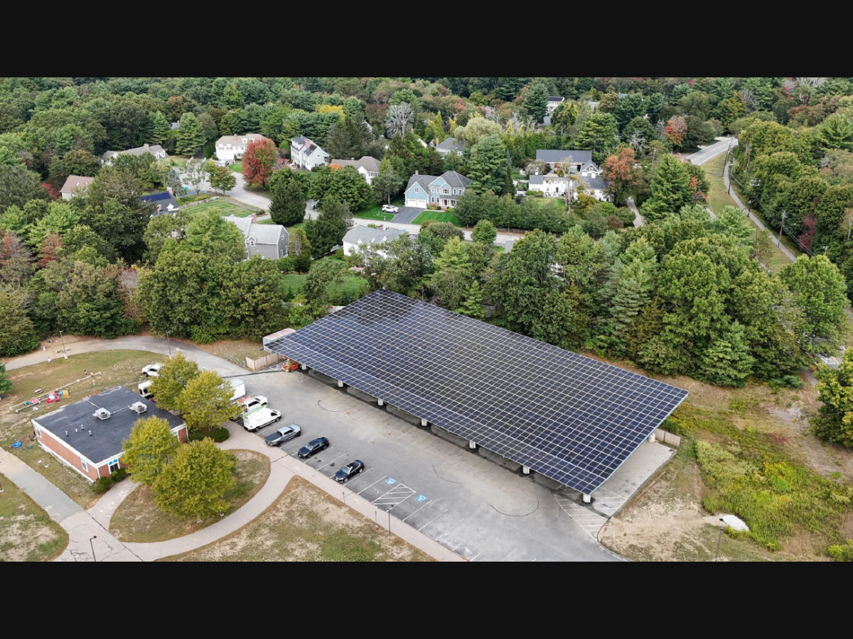 Overhead image of the Solar Canopy at Memorial School