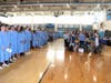 Everyone standing for the singing of the National Anthem