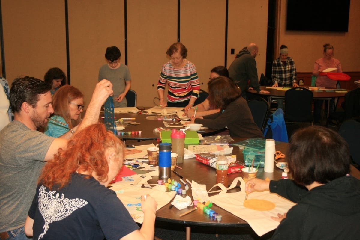 Preparing gift bags for Mitzvah Day